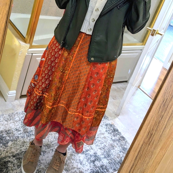 Patchwork Wrap Maxi Skirt - Picture 3 of 3